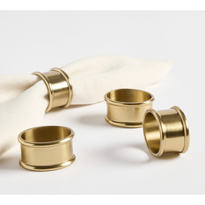 Modern Geometric Hexagon Gold Napkin Rings Bulk Metal Matte Brass Napkin Holder Rings Set for Wedding Banquet Contemporary <b>Table</b> - Product Image 3