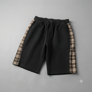 Shorts vintage personnalisés pour hommes, style streetwear lourd, respirants, à carreaux, patchwork, effet vieilli, qualité supérieure, pour l'été - Product Image 1