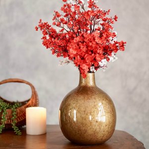 Floral Elegance Handmade Minimalist Tabletop Vase Gold Finish Ceramic Decorative <b>Bowl</b> - Product Image 4