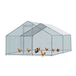 Pollaio Grande in Metallo 13 x 10 piedi con Copertura Impermeabile, Gabbia per Polli e Animali Domestici, Recinto per Conigli, Gatti, Cani e Pollame da Fattoria - Product Image 3