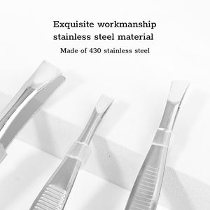 แหนบคิ้วสแตนเลสปลายโค้ง น้ำหนักเบา ใช้ซ้ำได้ ปลายไฟเบอร์ ด้ามจับกันลื่น แบรนด์ส่วนตัว ANAAIF - Product Image 3