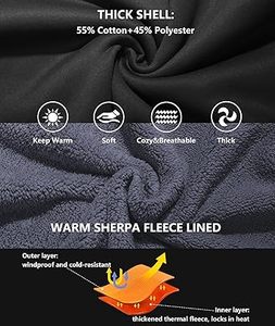 GEEK LIGHTING เสื้อฮู้ดมีซิปบุขนแกะสำหรับผู้ชาย, เสื้อแจ็คเก็ตมีฮู้ดหนา เสื้อสเวตเชิ้ตสำหรับออกกำลังกายที่ให้ความอบอุ่นในฤดูหนาว - Product Image 5