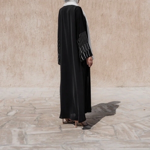 Abaya Negra Más Vendida con Detalles de Cuentas, Manga Larga, Largo hasta el Suelo, Corte Holgado, Vestido Tradicional de Oriente Medio para Mujer - Product Image 6