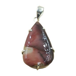 Pendentif en argent avec jaspe mookaïte naturel, fait main, cabochon en forme de goutte, bijou en pierre précieuse, cadeau unique de designer, pierre de guérison unisexe - Product Image 1