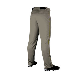 Ensemble uniforme unisexe noir de baseball avec bordure jaune et pantalon gris, en polyester respirant, extensible dans quatre directions, coupe-vent, pour adultes - Product Image 3