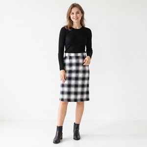 Flannel Knee Length <b>Skirt</b> Women Plaid Design Soft Winter <b>Skirt</b> Street Style Regular Waistline <b>Skirts</b> Women Long <b>Check</b> <b>Skirts</b> - Product Image 2