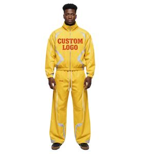 Conjunto Deportivo Casual 2 en 1 de 2 Piezas, Chaqueta Cortavientos Personalizada, Pantalones Deportivos de Pierna Recta para Hombre, 100% Nailon - Product Image 2