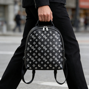 OEM Custom Women's Waterproof Embossed PU Leather Genuine Leather <b>Backpack</b> High Quality Luxury Bag Zipper Waterproof Factory - Product Image 2