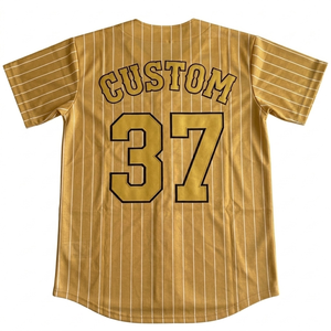 Ropa deportiva, camiseta de béisbol personalizada con rayas, bordado personalizado con el nombre del equipo y el número, camiseta deportiva transpirable con botones completos. - Product Image 2