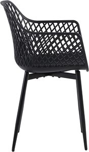 Modern Metal <b>Dining</b> <b>Chair</b> with Armrest Backrest Outdoor Indoor Home Furniture - Product Image 3