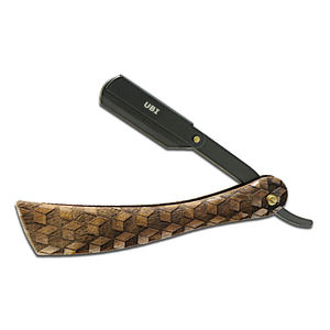 Lame de rasoir à bord unique avec manche en bois UBI, lames interchangeables pour le rasage de la barbe, acier à haute teneur en carbone, noir - Product Image 3