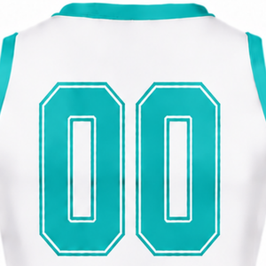 Custom <b>White</b> Turquoise Sublimated Sleeveless Cheerleading Uniform <b>Set</b> Team Athletic <b>Top</b> <b>Skirt</b> Sportswear Performance Training - Product Image 4