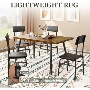 Alfombra Grande de Estilo Bohemio con Diseño Geométrico de 5x7, Alfombra Interior Moderna Antideslizante y Suave con Característica Plegable y Lavable para Sala de Estar - Product Image 4