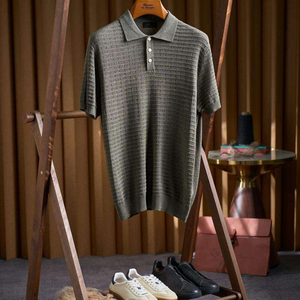 Chemises polo pour hommes en fibre de lyocell, piqué respirant, manches courtes, logo personnalisé, t-shirt de golf et de tennis, prix d'usine OEM, vente en gros - Product Image 4