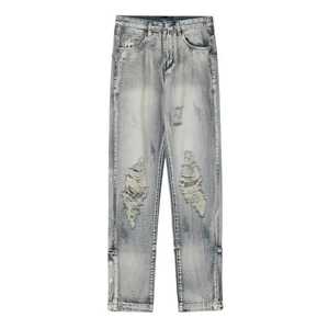 Jeans de Corte Regular para Hombre, Pantalones de Mezclilla Modernos, Cintura Media, 100% Algodón, Corte Recto Ajustado, Lavado Invernal, Estilo Casual, Cómodos y Elegantes - Product Image 1