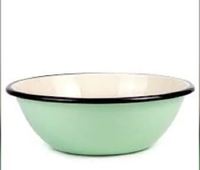 Milde stalen emaille eco-vriendelijke, niet-toxische, duurzame vintage soepkom & wasbak, vaatwasserbestendig, reis-servies, dienblad voor thuisgebruik