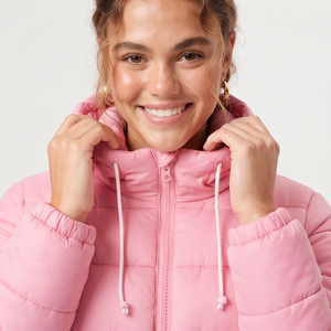 Chaqueta Acolchada con Capucha para Mujer, Abrigo Acolchado Cálido de Invierno, Manga Larga con Cremallera, Ropa Exterior Informal, Chaquetas Acolchadas para Mujer - Product Image 3