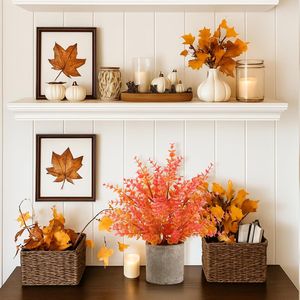 Lot de 2 plantes artificielles en pot d'eucalyptus de 35,5 cm, petites décorations d'automne pour la maison, les étagères, la salle de bain, le bureau – Décorations d'automne de marque Farm-Fall - Product Image 2