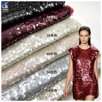 Tissu en maille transparente à paillettes de 9 mm, YX1547, 350 GSM, grand format, pour vêtements de mode féminine