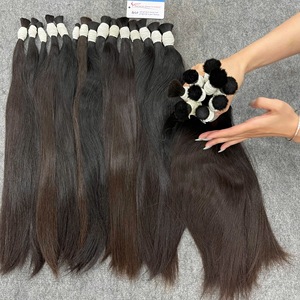 Cabello virgen premium de un solo donante, extensiones de cabello a granel, liso natural y color negro natural, listo para enviar - Product Image 3