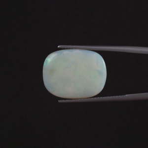 Opale naturelle de bonne qualité certifiée IGI, pierre précieuse blanche en vrac, 7,30 carats, taille coussin 19x15mm, polie, cirée/huileée, légère pour - Product Image 1