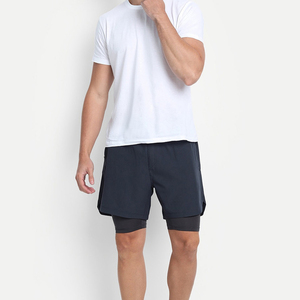 Manufacturer Supply Men’s Running Double <b>Layer</b> Shorts with Compression Liner and Side Pockets - Product Image 6