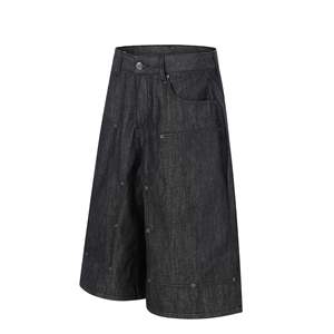 Shorts en jean personnalisés pour hommes, coupe décontractée, cinq poches, en denim extensible, vente en gros pour la distribution au détail - Product Image 3