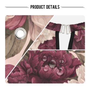 Cape de coiffure florale imperméable en textile avec col à bouton-pression, motif pivoine rose et violet - Product Image 3