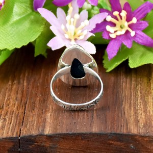 Handmade Pink Dahlia Turquoise Oval Cut Bezel Setting 925 Sterling Silver Adjustable Statement <b>Ring</b> Fine Jewelry <b>For</b> <b>Women</b> - Product Image 3