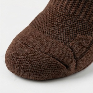 Brown Crew <b>Socks</b> Solid Color Knitted Breathable Daily Wear Adult Regular Style - Product Image 6