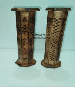 Bâtons d'encens en bois de manguier sculpté à la main Brûleurs de tour hexa pour parfum de maison en gros de l'Inde - Product Image 3