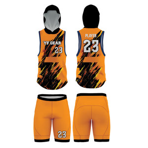 Ensemble de maillots de basket-ball personnalisés en sublimation, maillot réversible, veste à manches longues, shorts, kit sportif d'équipe - Product Image 1