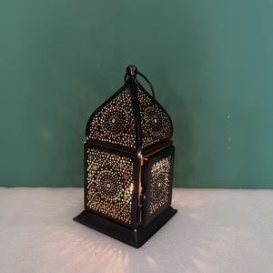Mini Moroccan Iron <b>Lantern</b> with <b>Black</b> Finish for Home Decoration - Product Image 6