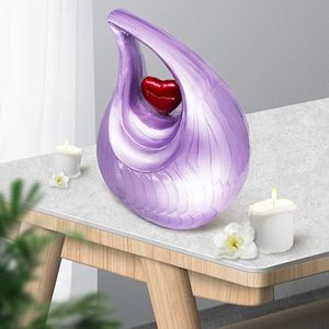 Urne commémorative en aluminium raffiné en forme de goutte d'eau, conçue avec un fermoir décoratif durable - Product Image 1