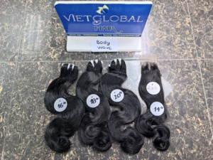 Paquetes de ondas corporales Extensión de cabello de trama de Vietnam natural Venta al por mayor Cabello humano crudo vietnamita Doble dibujado Super Doble cabello dibujado - Product Image 4