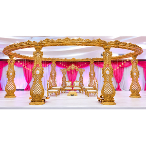 Conjunto de Mandap de Madera Tallada a Mano para Bodas Grandes, Mandap de Madera Artesanal para Bodas Indias, Conjunto de Pagoda de Madera Hecha a Mano de Estilo Tradicional, EE. UU. - Product Image 1