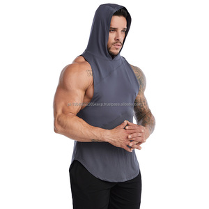 Camiseta Deportiva de Gimnasio Personalizada de Alta Calidad para Hombre 2022, Chaleco Deportivo sin Mangas con Capucha de Secado Rápido para Correr en Verano, Transpirable y para Fitness - Product Image 4