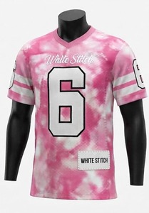 <b>White</b> Stitch Solid <b>Football</b> Jersey Men's Short Sleeve Strapless 100% Polyester Breathable Regular Fit Adult All Seasons Front - Product Image 1
