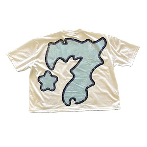 Fabricante personalizado peso pesado desgastado 100% algodón 250 Gsm Cropped Boxy Fit camiseta de gran tamaño Boxy Drop Shoulder camiseta - Product Image 5