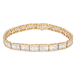 กำไลเพชรแบบ Iced Out ขนาด 14 มม. กำไลเงินแท้ 925 แบบ Iced Out กำไลแบบ Cuban Link แบบ Iced Out กำไลเพชรโมอิสซาไนต์ กำไลเพชรเหลือง - Product Image 3