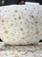 Tissu en dentelle brodée perlée pour robes de mariée, tenues de soirée, marques de mode, fabricants de vêtements, acheteurs mondiaux, commerce