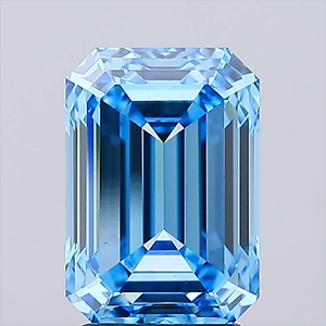 Diamante azul de corte esmeralda cultivado en laboratorio, piedra suelta para la elaboración de joyas - Product Image 1