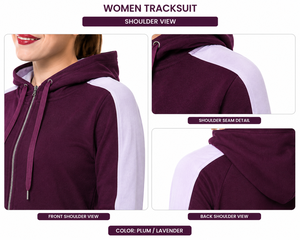 Ensemble de survêtement en polaire 2 pièces pour femme, manches longues, fermeture éclair, col montant, vêtements de sport décontractés, couleur unie, coupe régulière, design unique - Product Image 5
