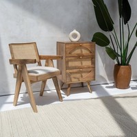 Banc en bois d'acacia foncé Vandana Falcon Aston avec assise confortable pour maisons modernes et extérieurs