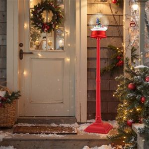 Lampione Natalizio Decorativo da 1,5 m con Babbo Natale/Pupazzo di Neve/Albero Rotante a 360 Gradi, 15 LED Colorati, 8 Melodie, 2 Modalità, Luci Natalizie - Product Image 2
