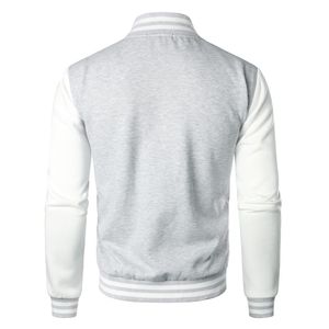 Varsity Jacket Baseball Letterman Varsity Bomber Jacket PU Baseball Varsity Jacket <b>Men</b> Casual Crocheted - Product Image 3