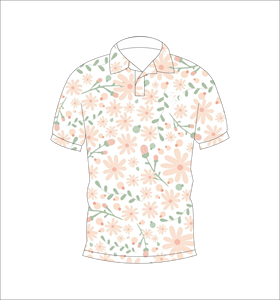 Men’s <b>White</b> Peach Floral Print <b>Polo</b> Shirt Casual Short Sleeve Summer Fashion Golf T Shirt - Product Image 1