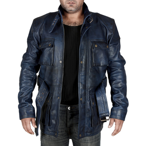 Chaqueta de Cuero Genuino para Hombre, Elegante, Impermeable, Resistente al Viento, Colores Personalizados Disponibles, Moda de Invierno, Superventas - Product Image 1