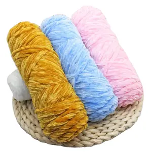 factory best seller comfortable wholesale chenille yarn polyester multicolor velvet yarn