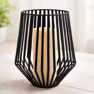 Ensemble de lanternes en métal d'extérieur, porte-bougie géométrique en fer, support de bougie LED, lanterne décorative pour jardin et patio - Product Image 2